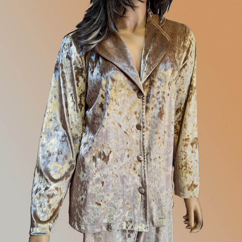 بلوز شلوار مخمل ساده - 3