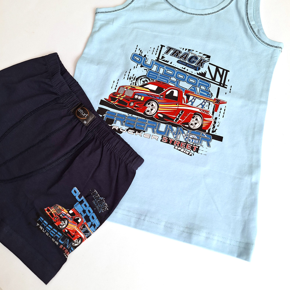 ست تاپ شورتک آبی