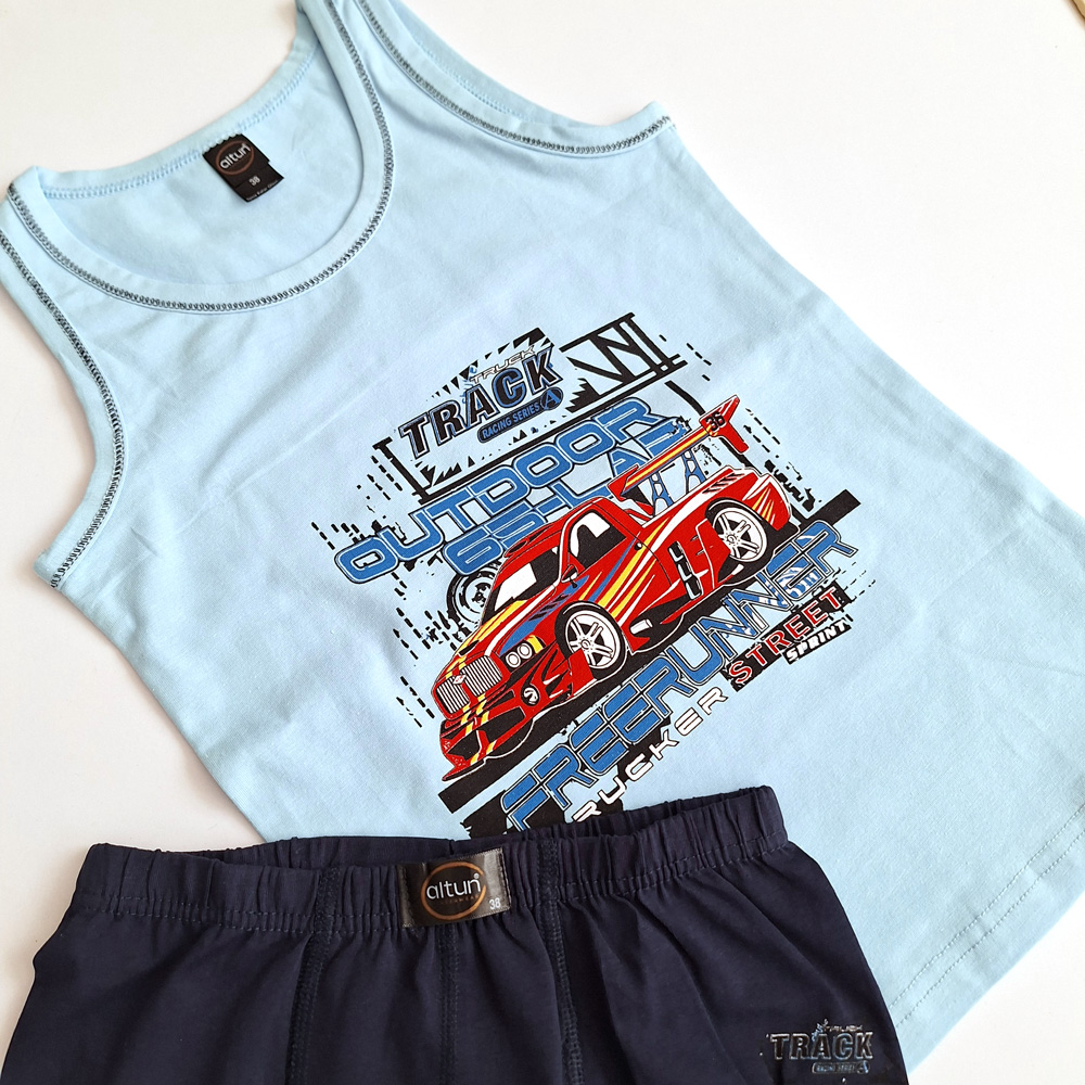 ست تاپ شورتک آبی - 5