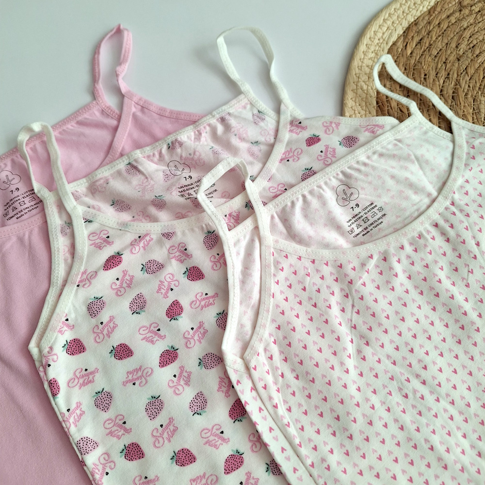 تاپ دخترانه طرح توت فرنگی