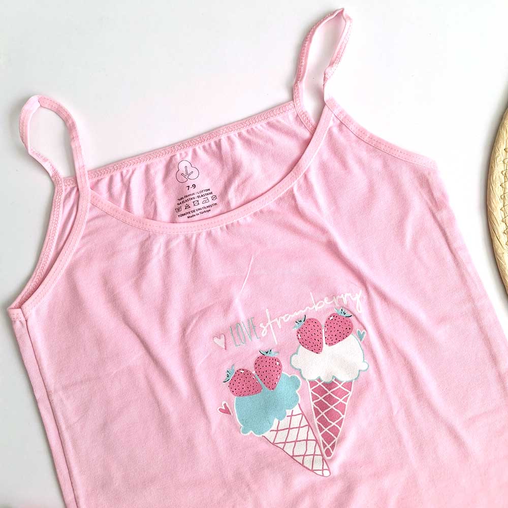 تاپ دخترانه طرح توت فرنگی - 5