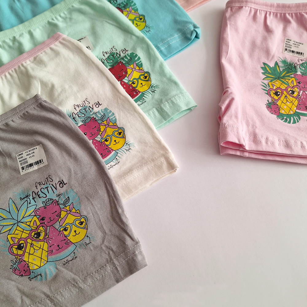 شورت پادار دخترانه طرح میوه - 5