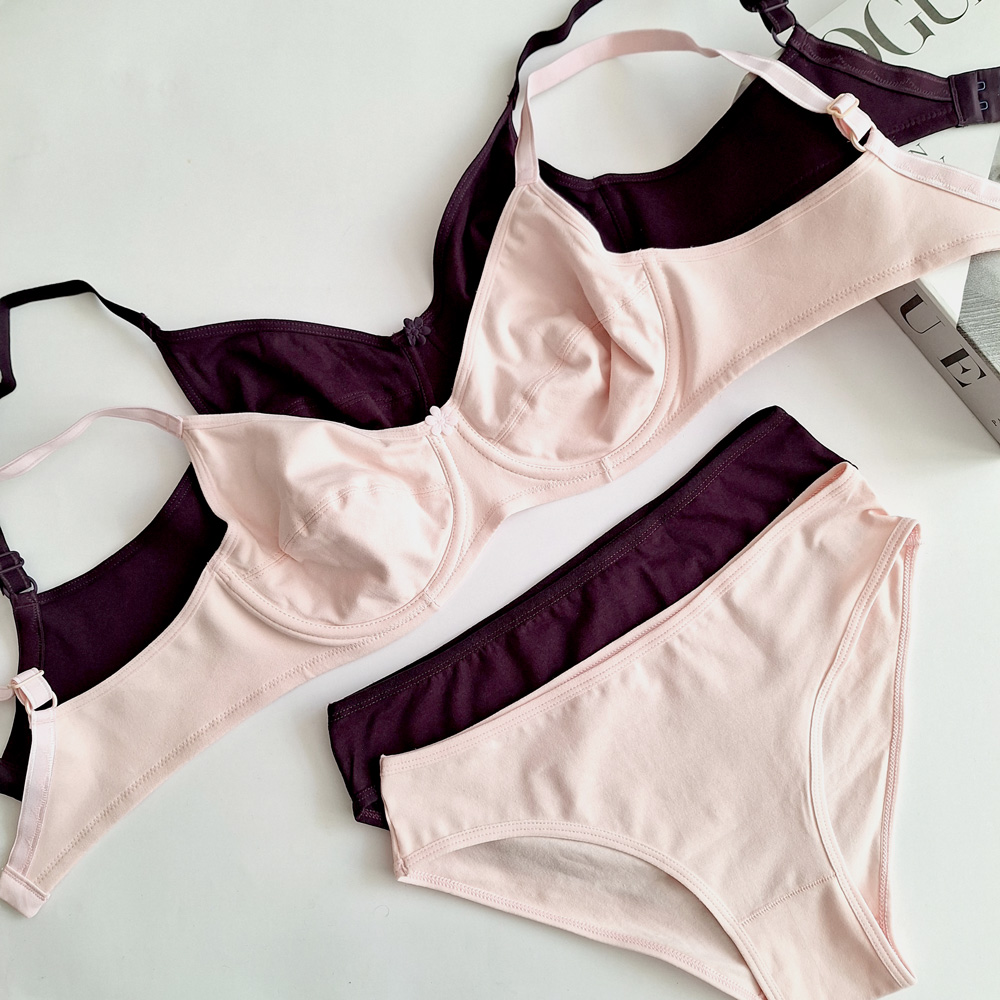 ست سوتین شورت تمام نخ 