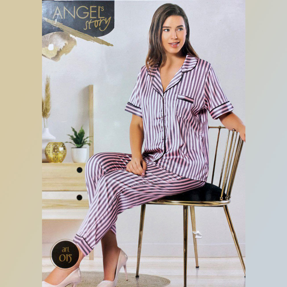 بلوز شلوار ساتن طرح ویکتوریا