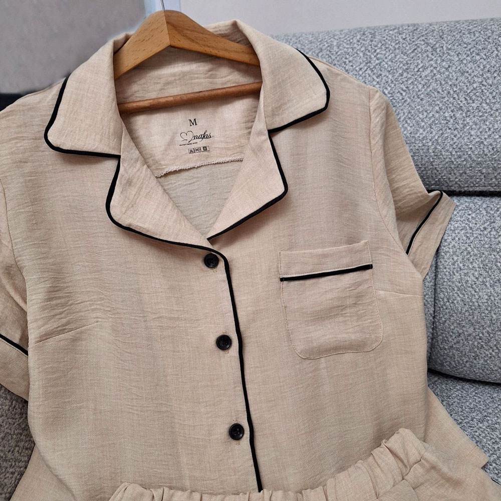 بلوز شورتک راحتی کتان