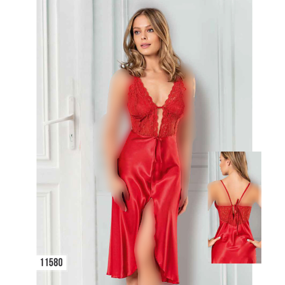 لباس خواب ساتن بلند 