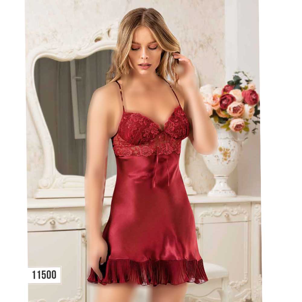 لباس خواب ساتن کوتاه ۲ تیکه angel