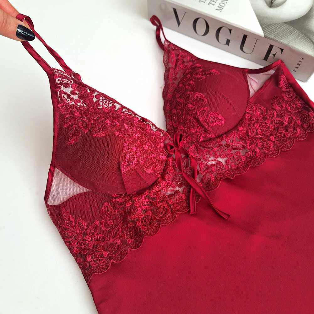 لباس خواب ساتن کوتاه ۲ تیکه angel