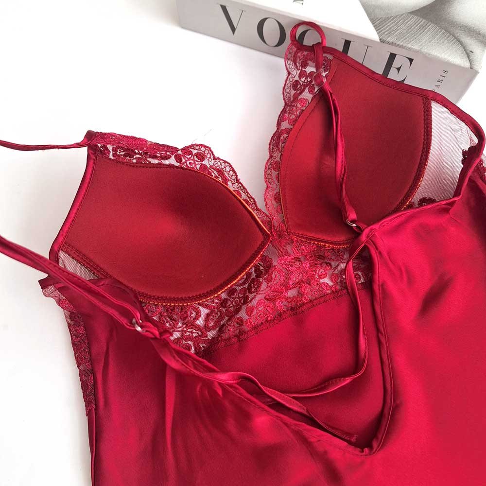 لباس خواب ساتن کوتاه 2 تیکه angel - 5