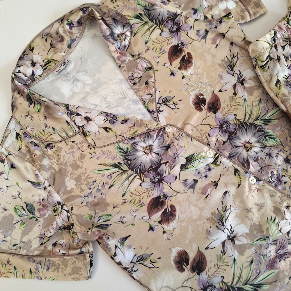 بلوز شلوار ساتن طرح گل  angel - 5